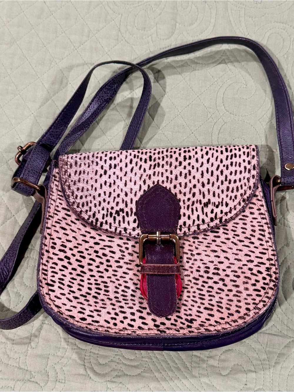 Soruka Brown and crème Spotted Crossbody Bag